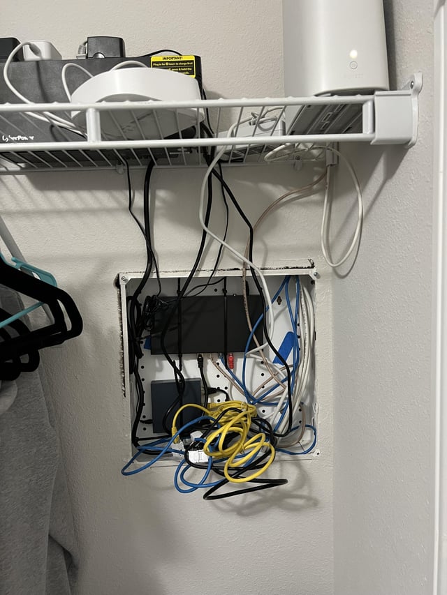 r/HomeNetworking - Smart panel clean up, ideas maybe a rack above?