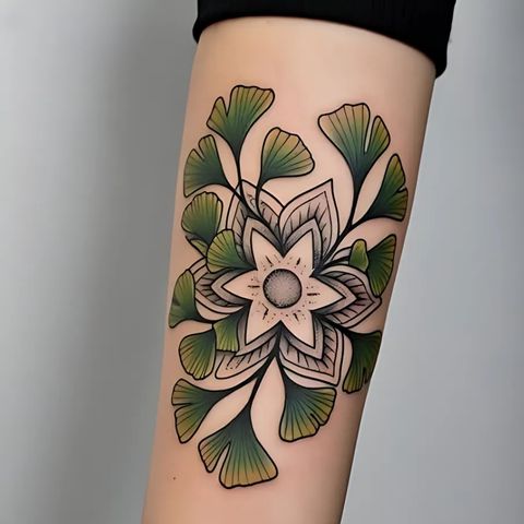 Ginkgo Mandala Tattoo