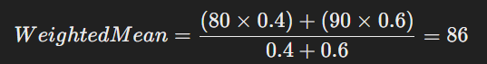 Calculating weighted mean.