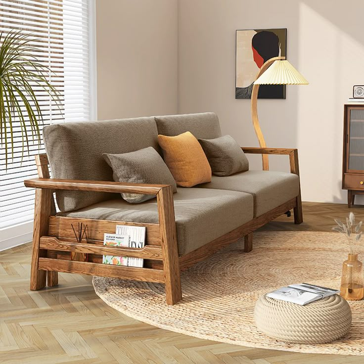 Traditional Teak Wood Sofa with Modern Twist