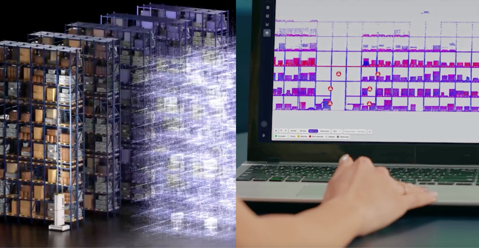 Autonomous robots can scan over 10,000 locations per hour in your warehouse, instantly comparing data with your systems and feeding it into an intuitive digital twin, allowing you to address discrepancies in real-time.