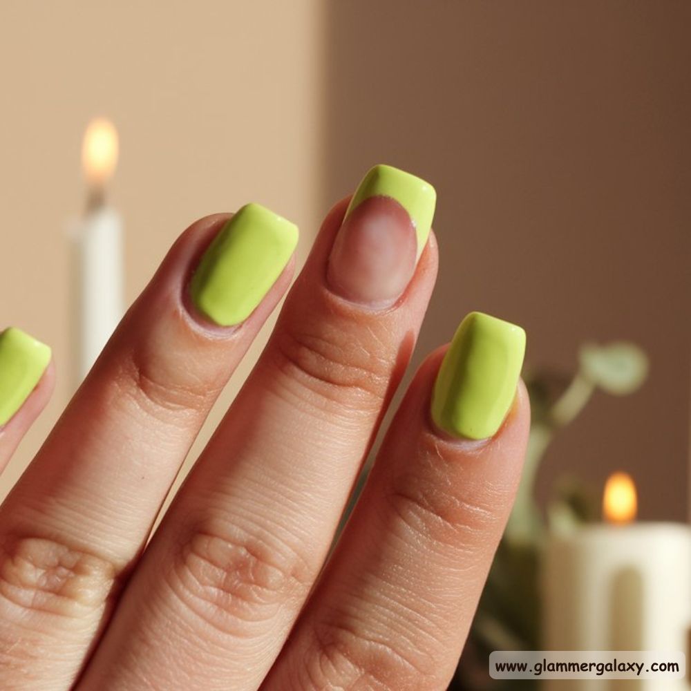 End of Summer Nails having Lime Glazed French