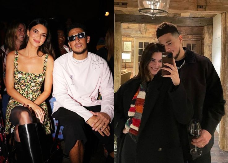 This contain an image of Kendall Jenner and Devin Booker