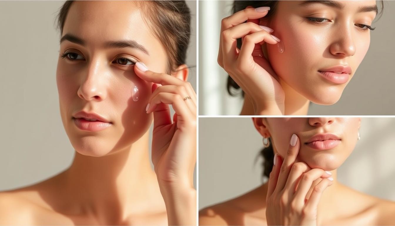 Step-by-step application of Kumkumadi Serum