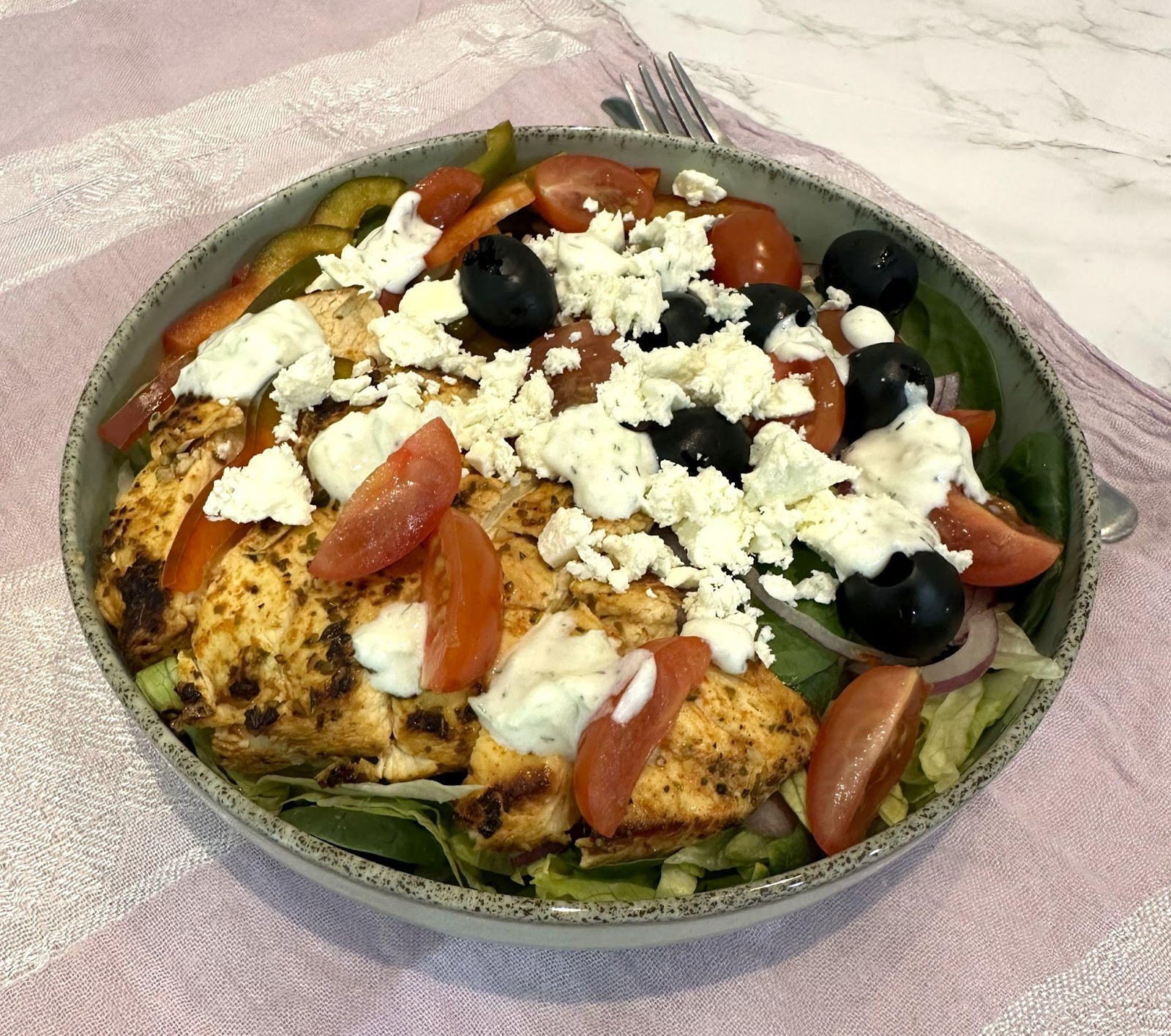 Finished Greek Chicken  Bowl