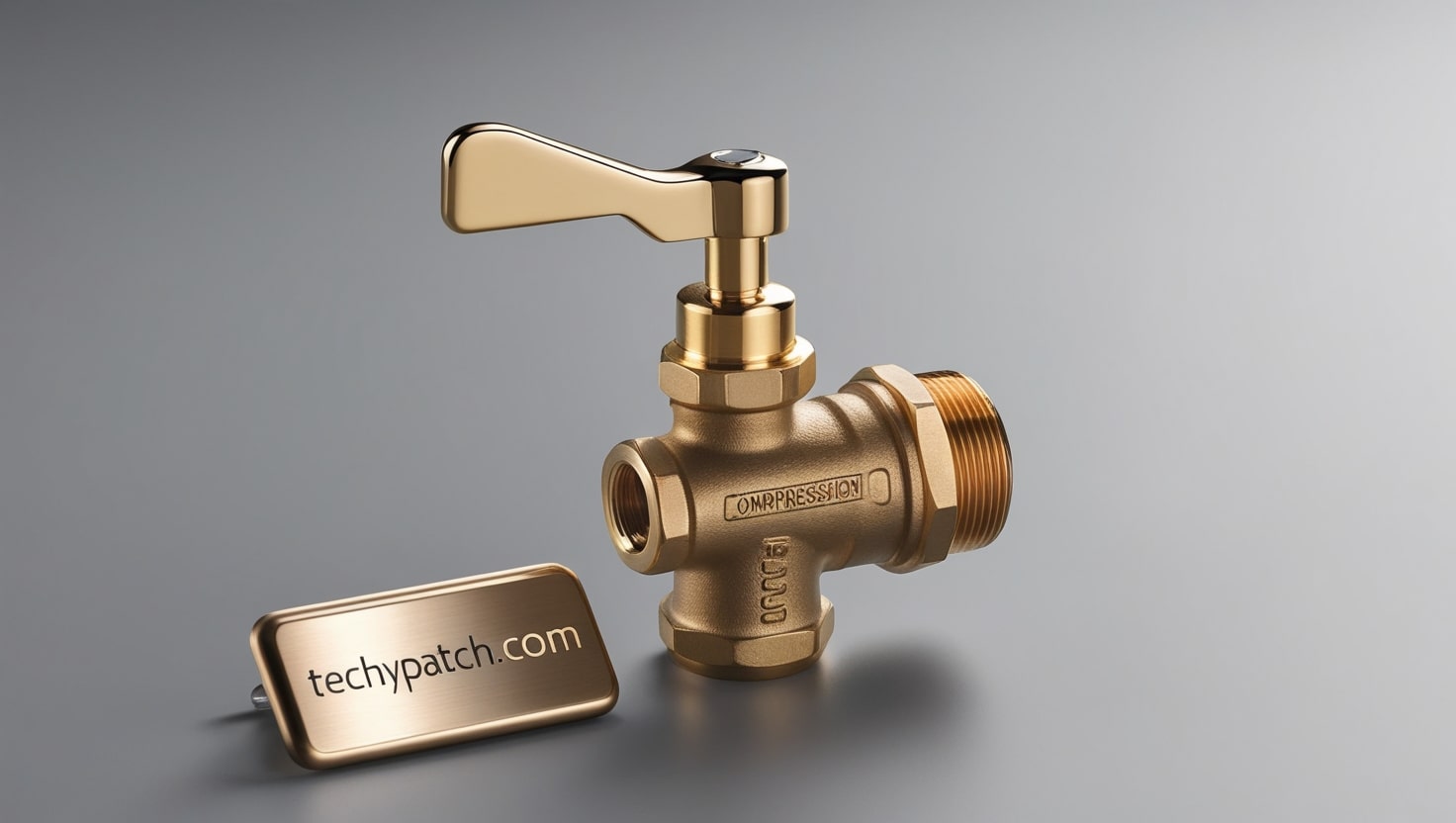 Brass Compression Icemaker Valve with Gold Lever