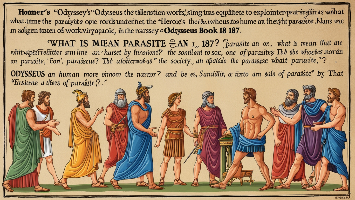 What is Mean Parasite an in Odysseus Book 18 187