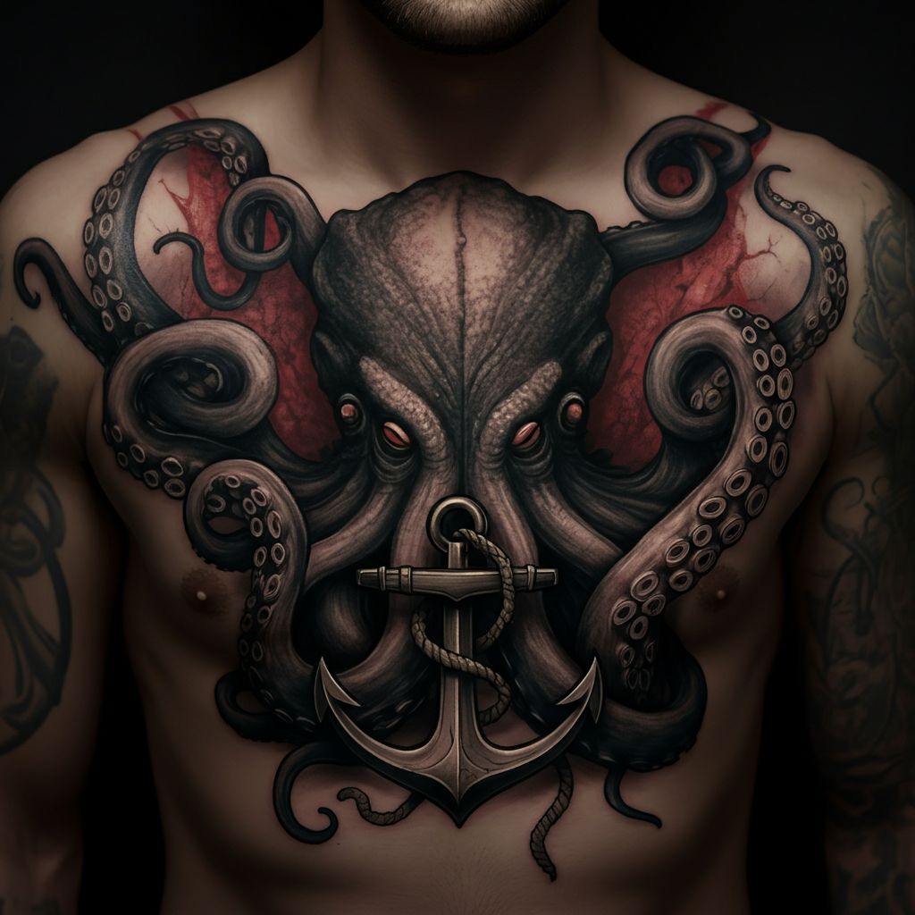 Kraken Tattoo on chest