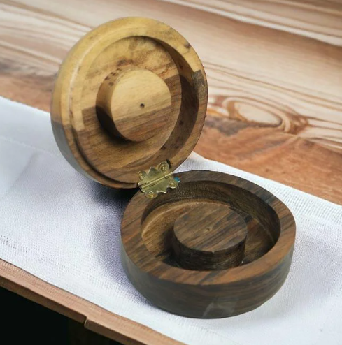 Walnut Wood Bangle Box-Circular