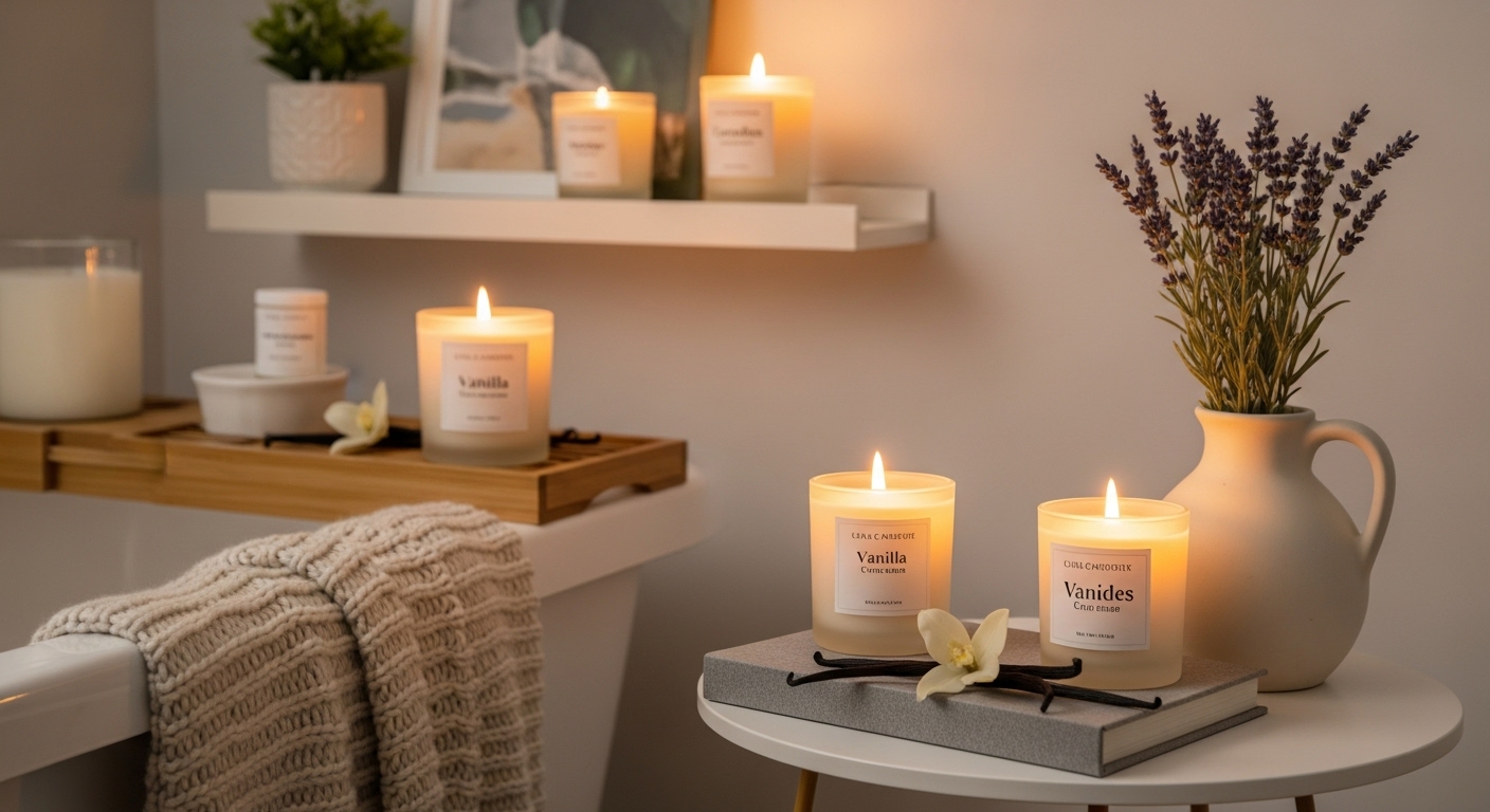 Candles in the living room for the beauty purpose