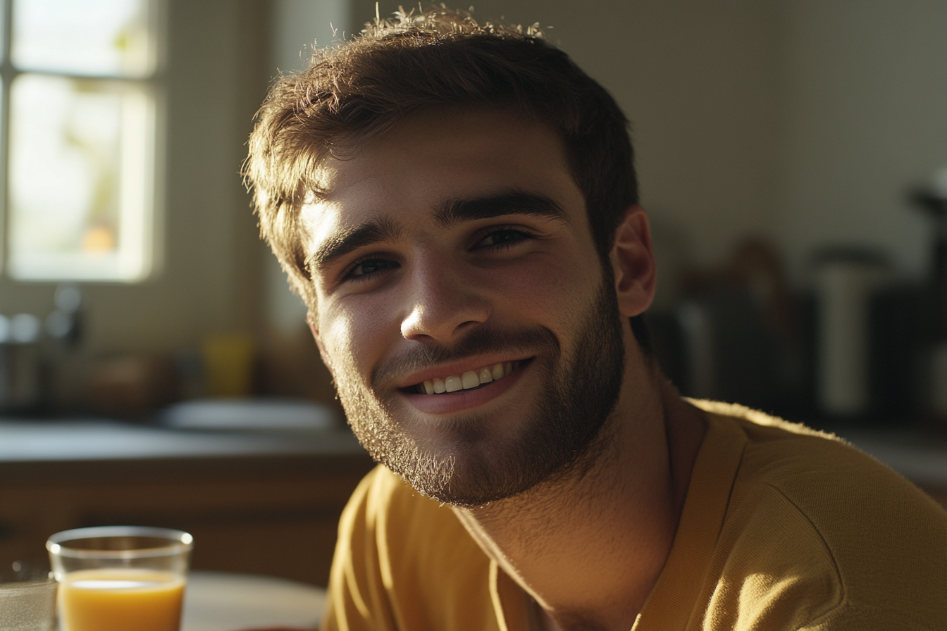 A young man smiling | Source: Midjourney