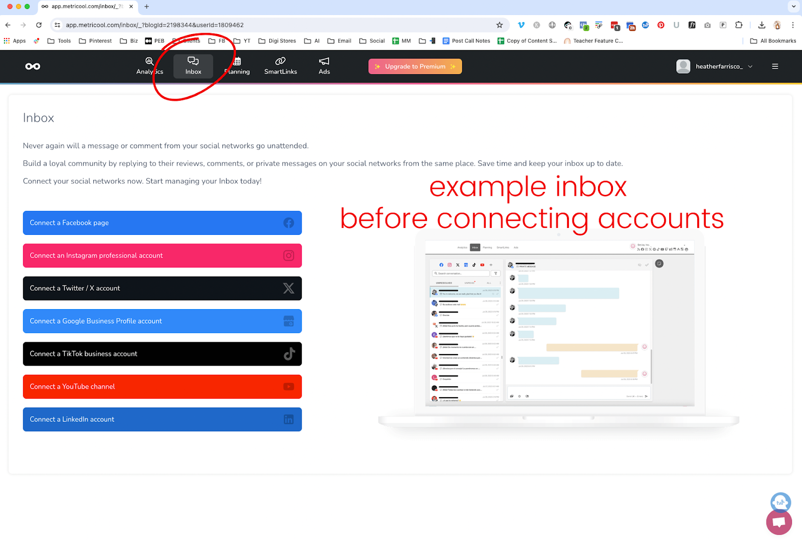 social messaging inbox