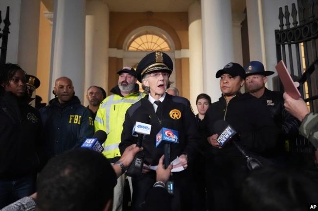 Superintendent of Police for the New Orleans Police Department Anne Kirkpatrick makes a statement after a vehicle drove into a crowd on New Orleans' Canal and Bourbon Street, Jan. 1, 2025.