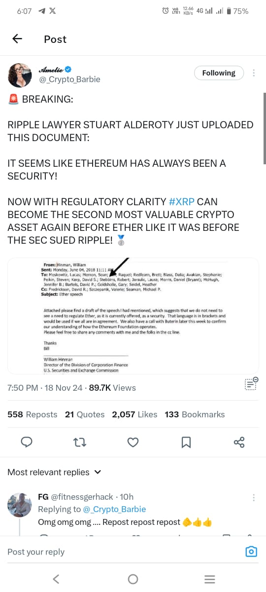 XRP Tweet