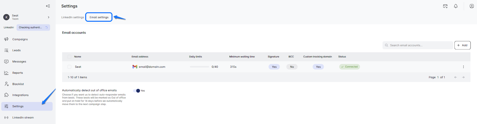 linkedin sales strategy leadin add multi email account
