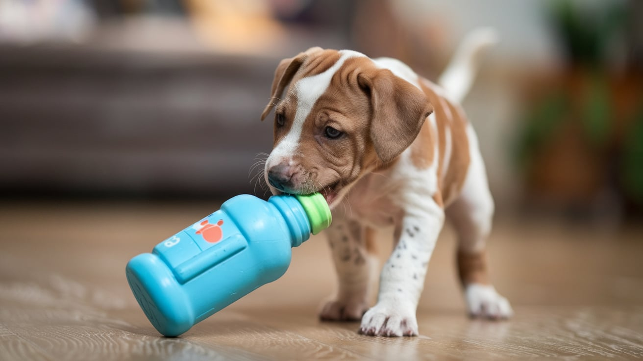 Puppy Toys Hold a Bottle
