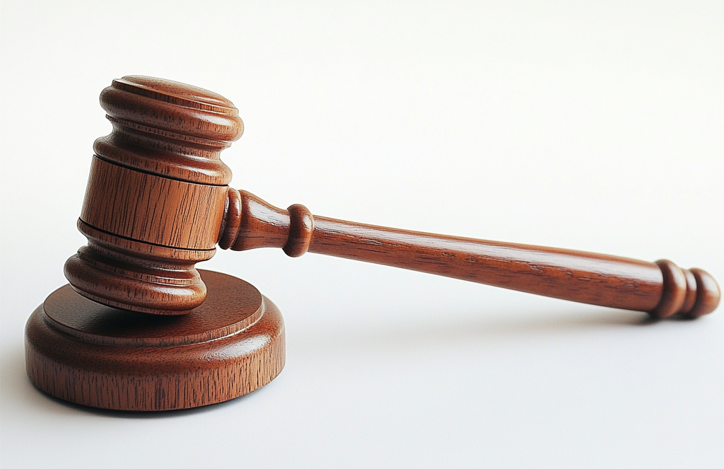 A legal gavel. Court favors Anthropic. 
