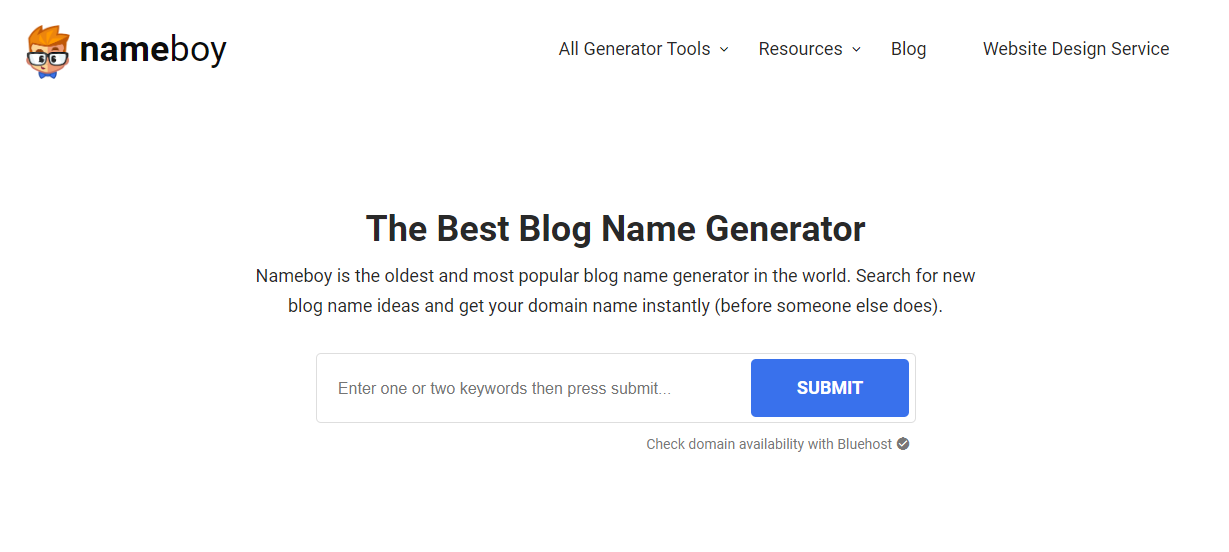 Nameboy - Blog name generator