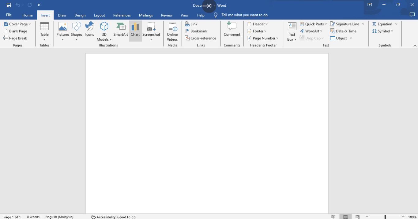 Blank document on Word