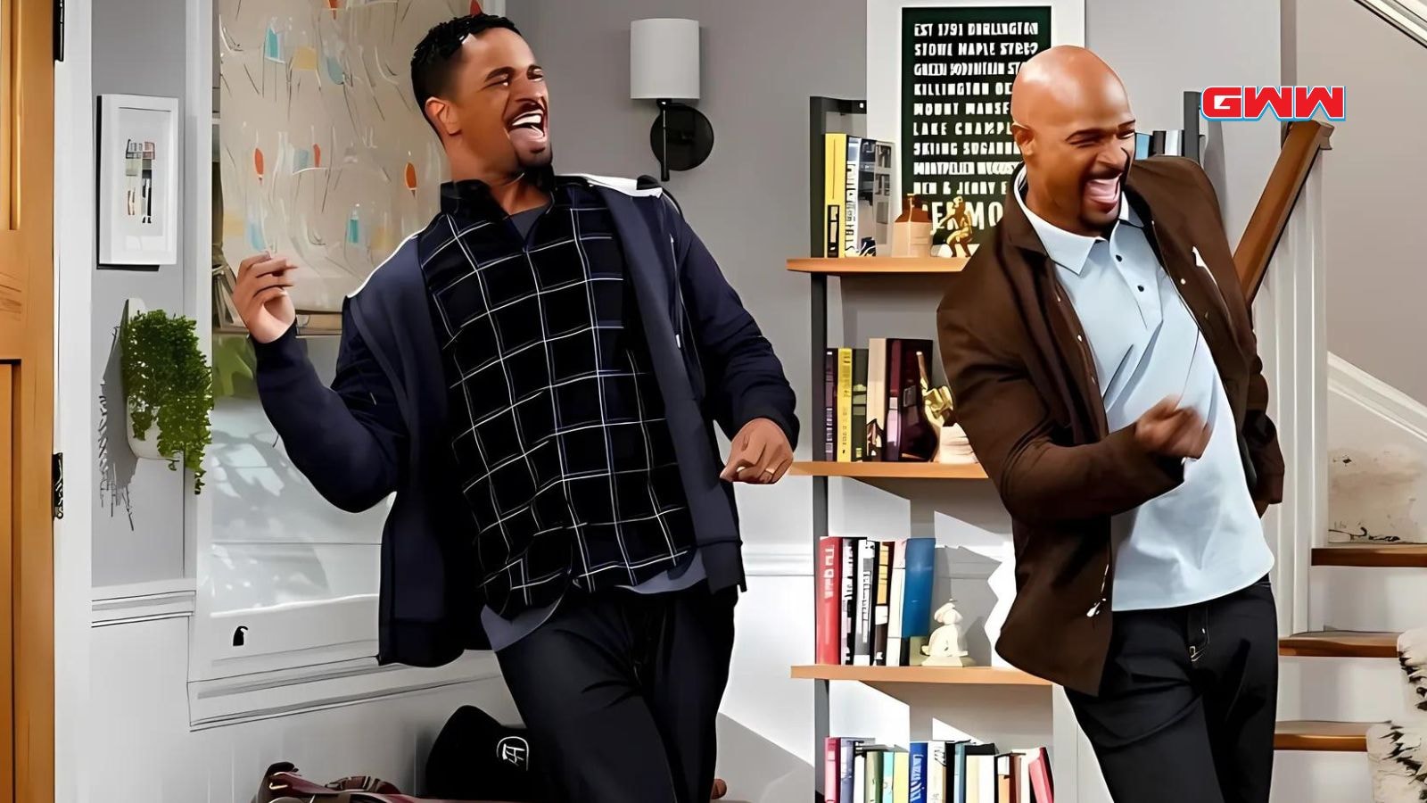 Damon Wayans Jr. and Damon Wayans dancing together, cast of Poppa's House