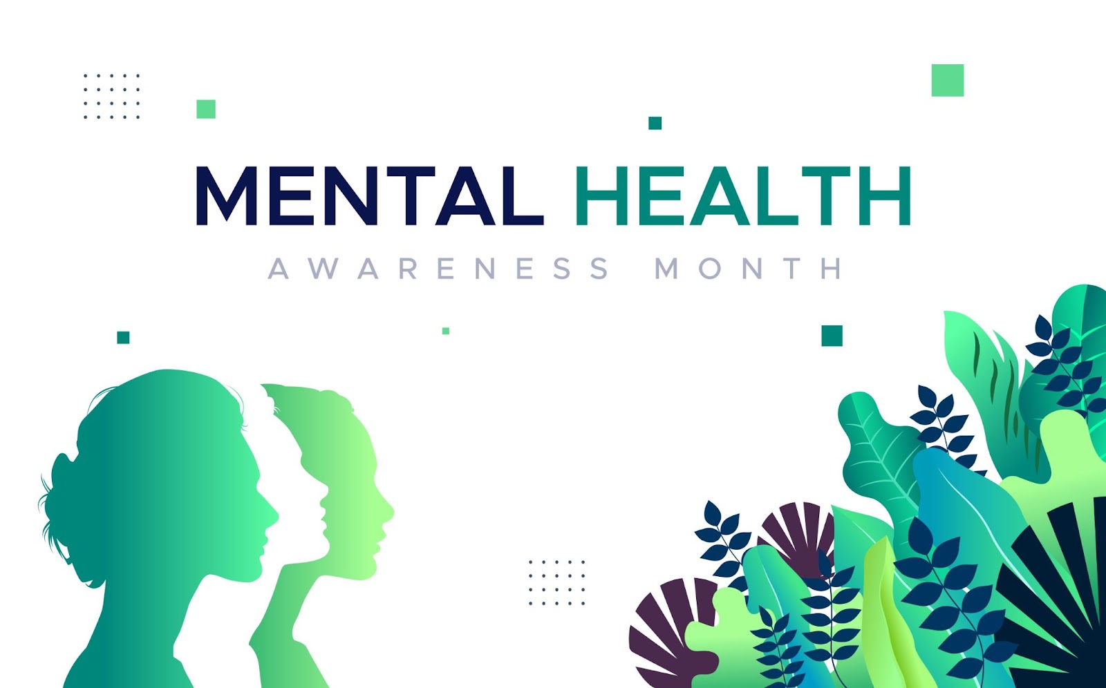 Mental health awareness month promotional banner. 