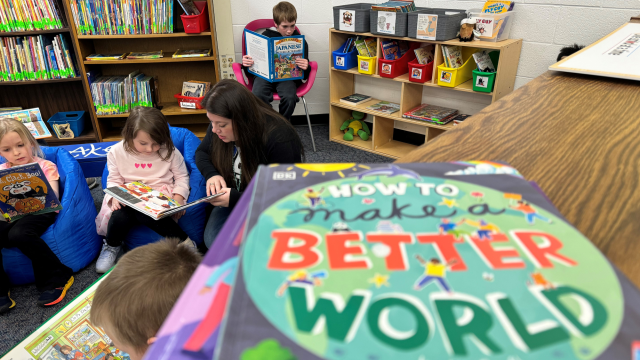 Beadle Lake Elementary School Students enjoy the library