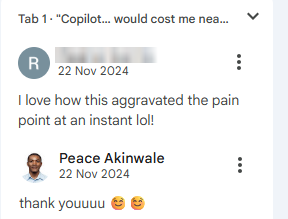 Editor's comment for Peace Akinwale