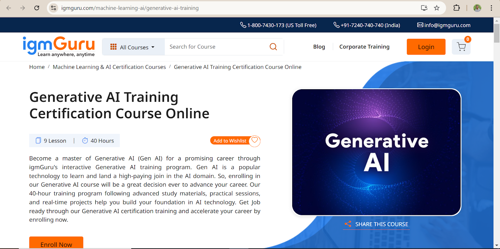 Generative AI Training Certification Course Online - igmGuru