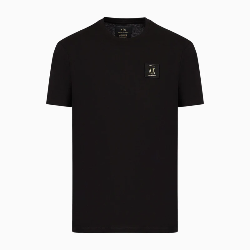 Armani Exchange Logo branding on a t-shirt