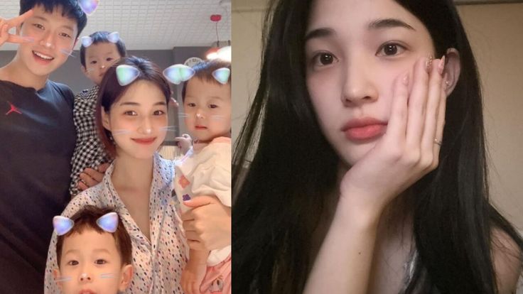  This contains an image of Yulhee, a former member of K-pop girl group LABOUM, with her family