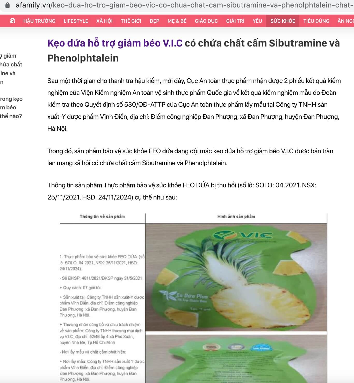 Thuốc giảm cân vitafit lừa đảo hình 1