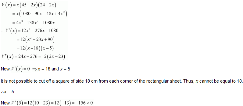 NCERT Solutions for Class 12 Maths Application of Derivatives