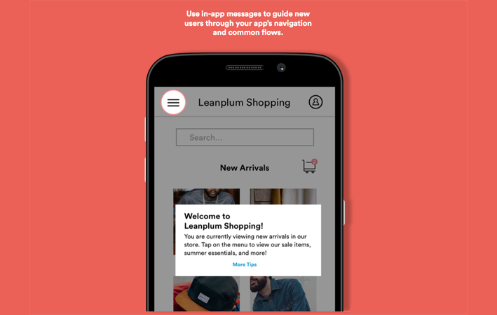 esempio di messaggi in-app