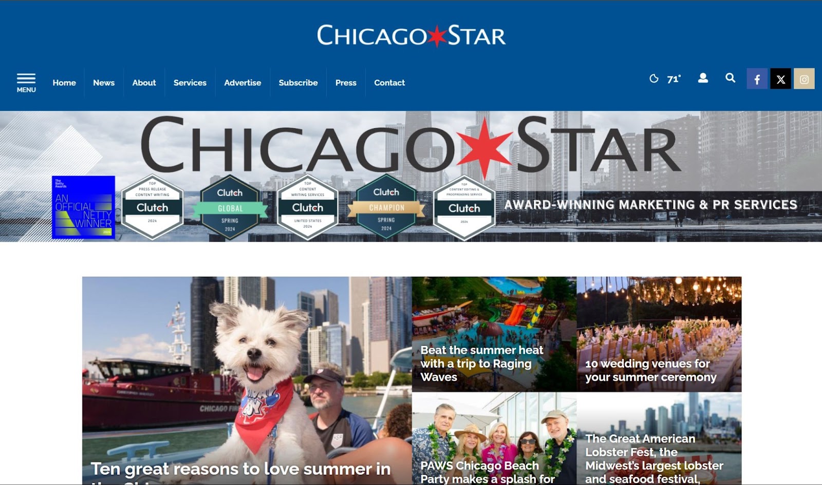 Screenshot of Chicago Star Media website