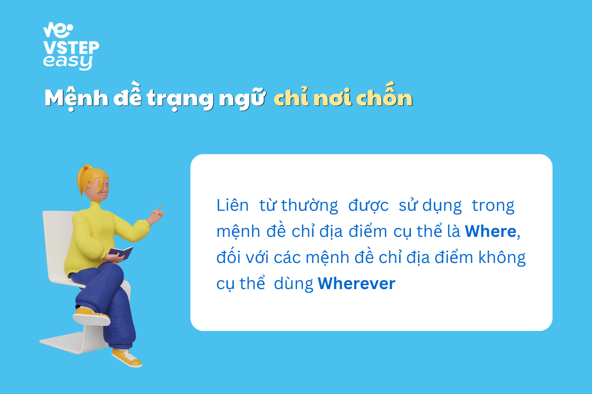 Mệnh đề trạng ngữ chỉ nơi chốn