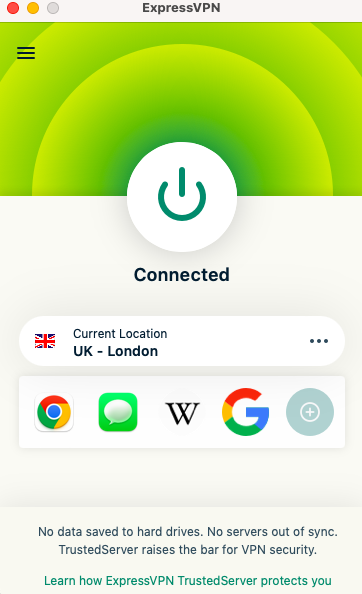 ExpressVPN iOS app