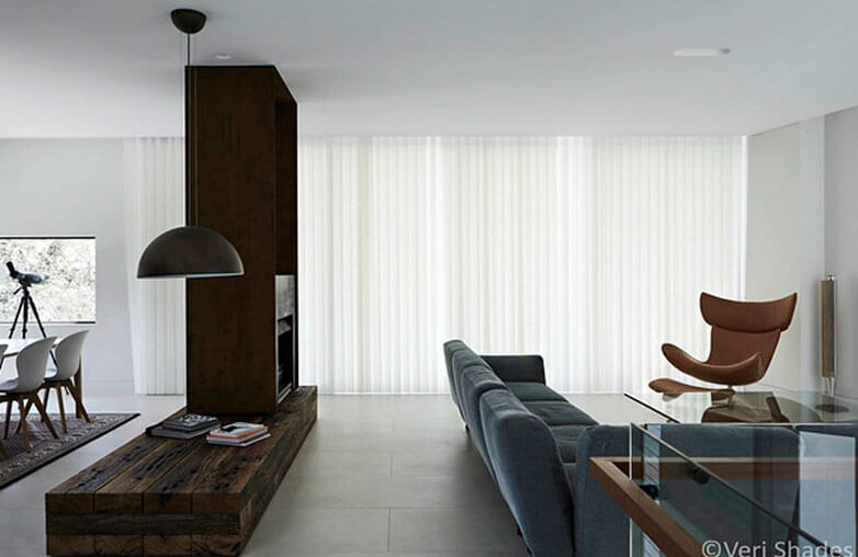 White Veri shades controls light in the dining area