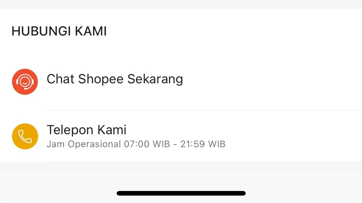 Bagi kamu yang lebih suka ngobrol langsung dengan customer service, Shopee juga menyediakan opsi untuk menghubungi mereka melalui telepon