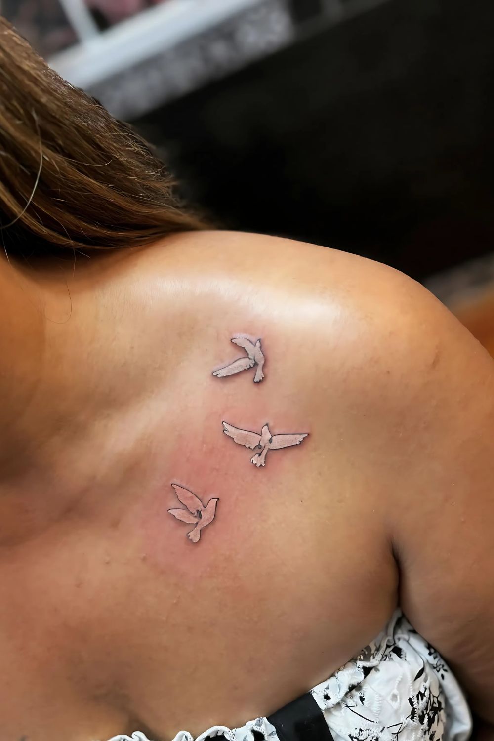 Dove Front Shoulder Tattoo