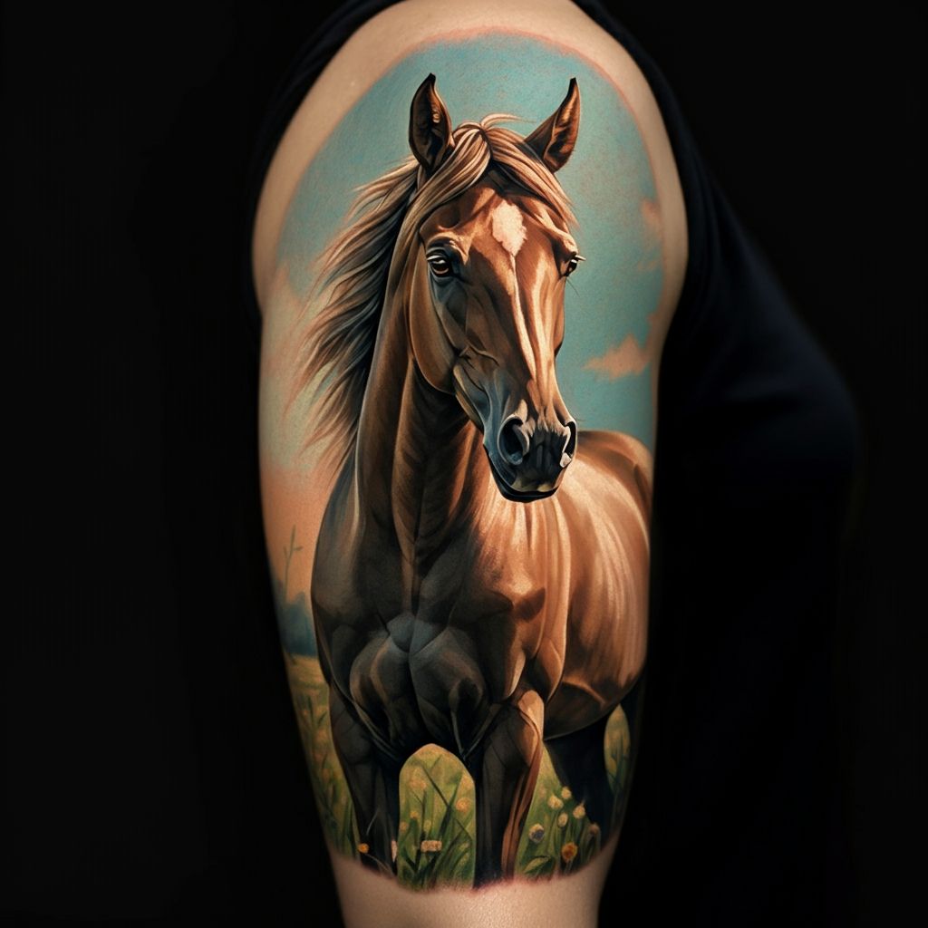 Realistic Horse Tattoos