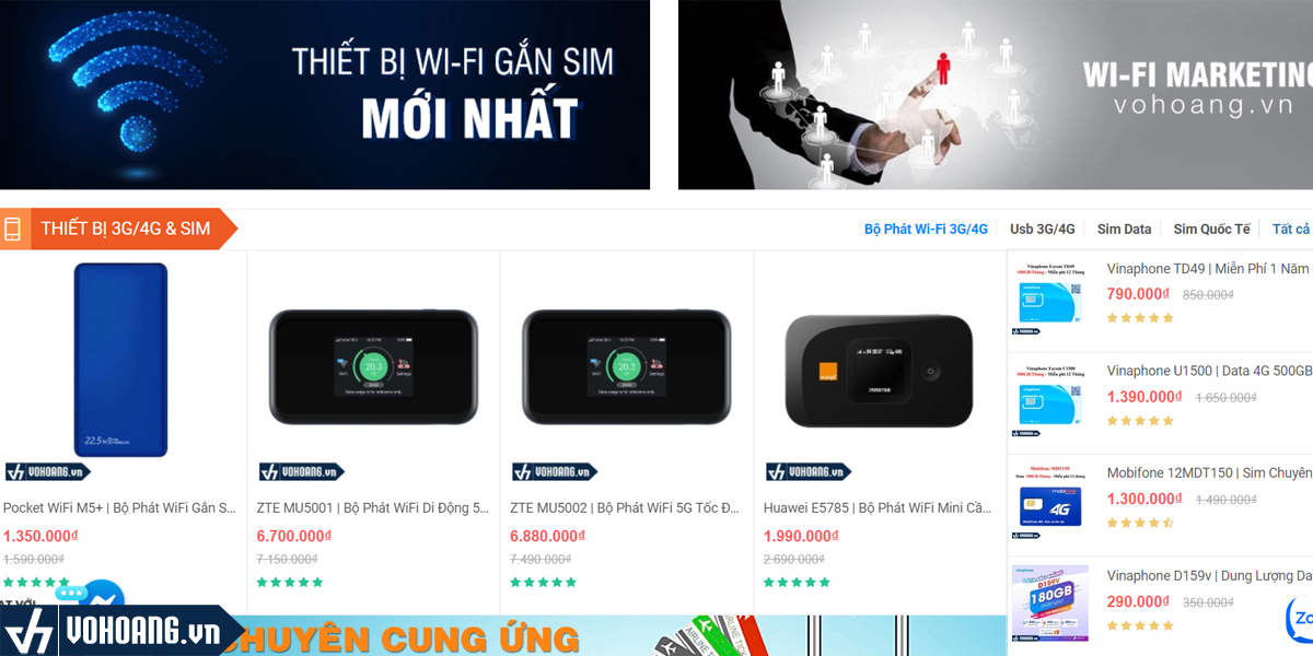 Cửa hàng VoHoang.vn cung cấp bộ phát wifi 4G chính hãng, giá cả cạnh tranh và dịch vụ hỗ trợ tận tình.