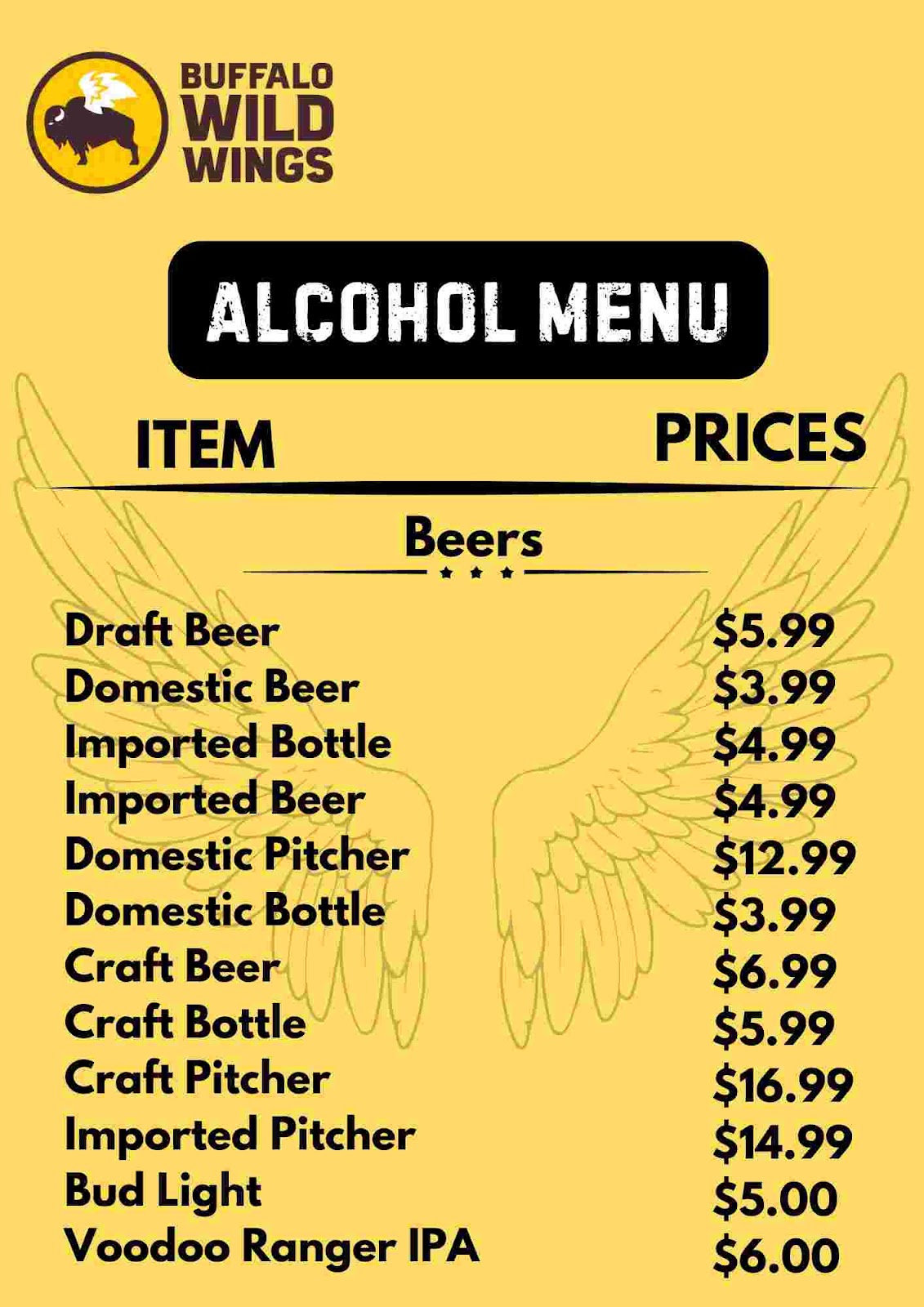 Buffalo Wild Wings Alcohol Menu Prices: Affordable Drinks Guide