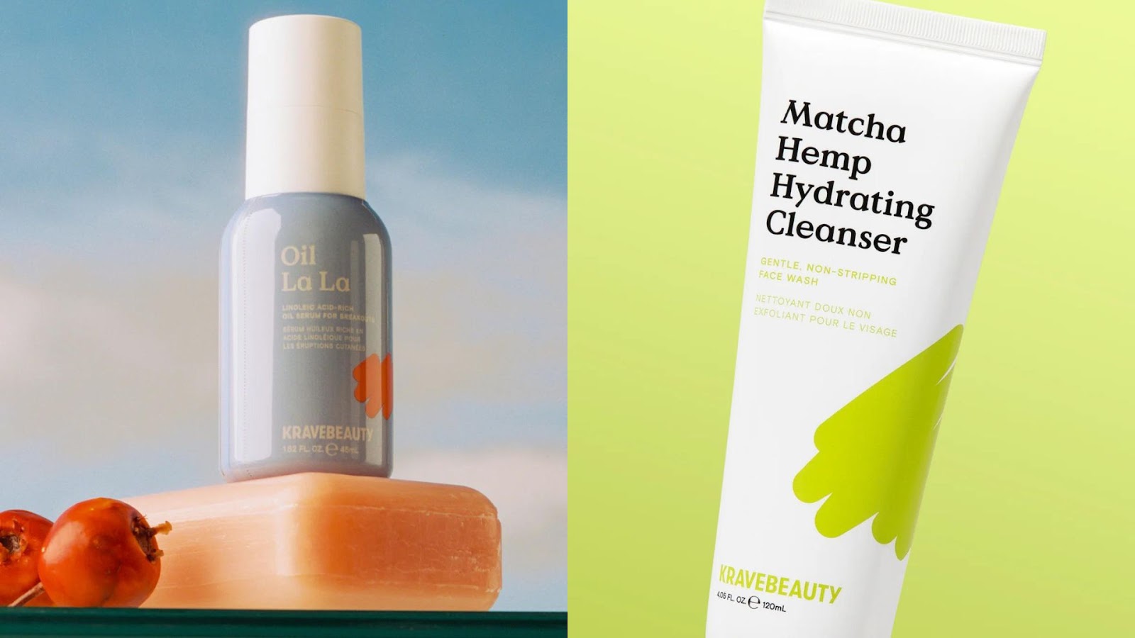 Oil Lala dan Matcha Hemp Hydrating Cleanser dari KraveBeauty. 