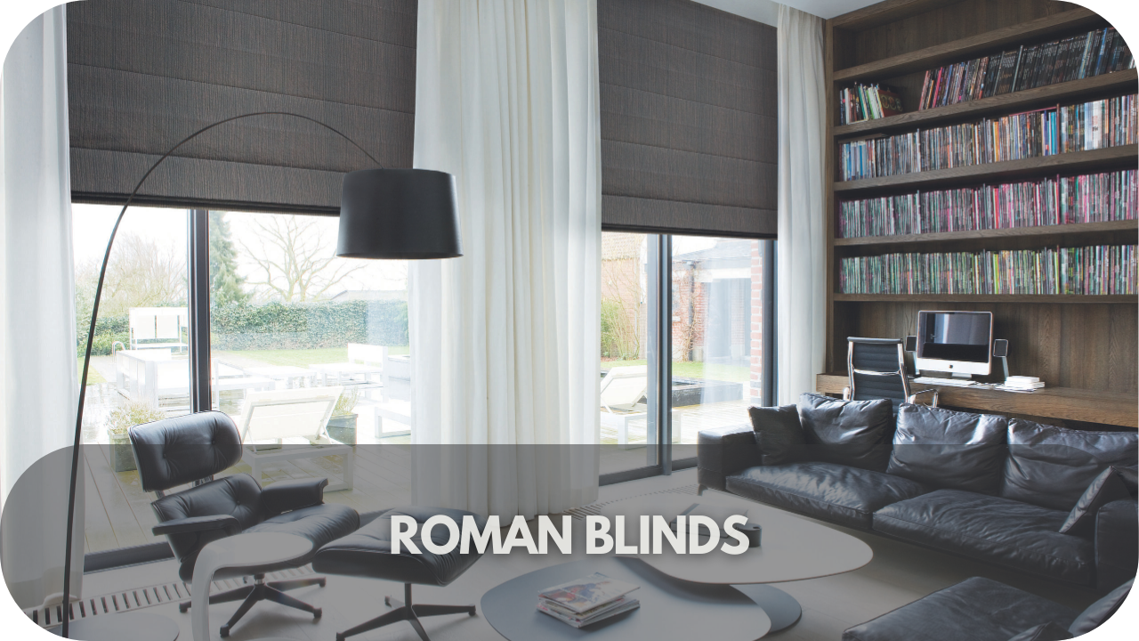 Roman blinds: elegant, minimalist window treatments for a sophisticated look.