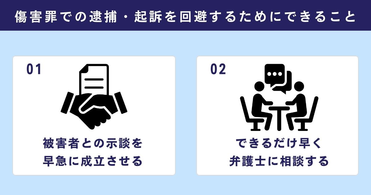 傷害罪での逮捕・起訴を回避するためにできること