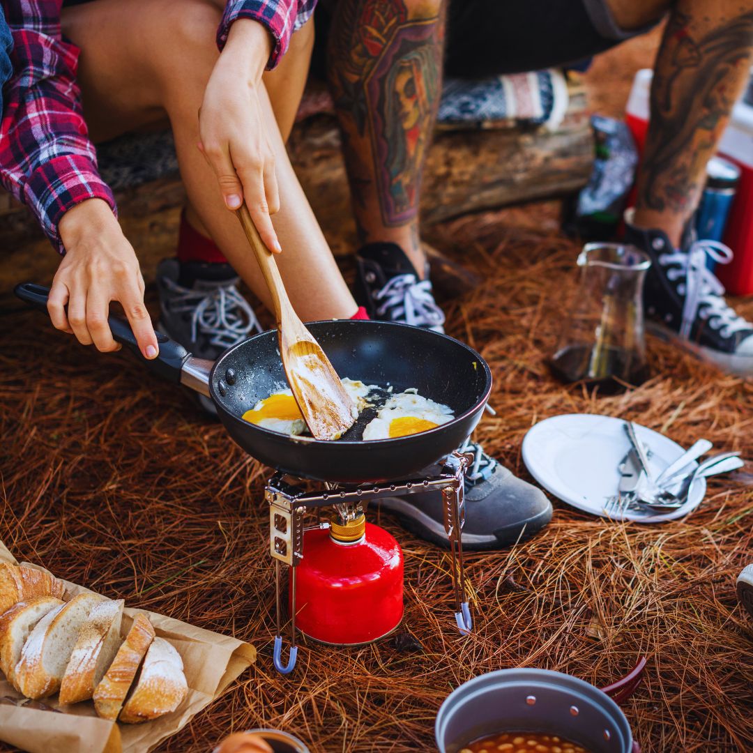 cooking at campground