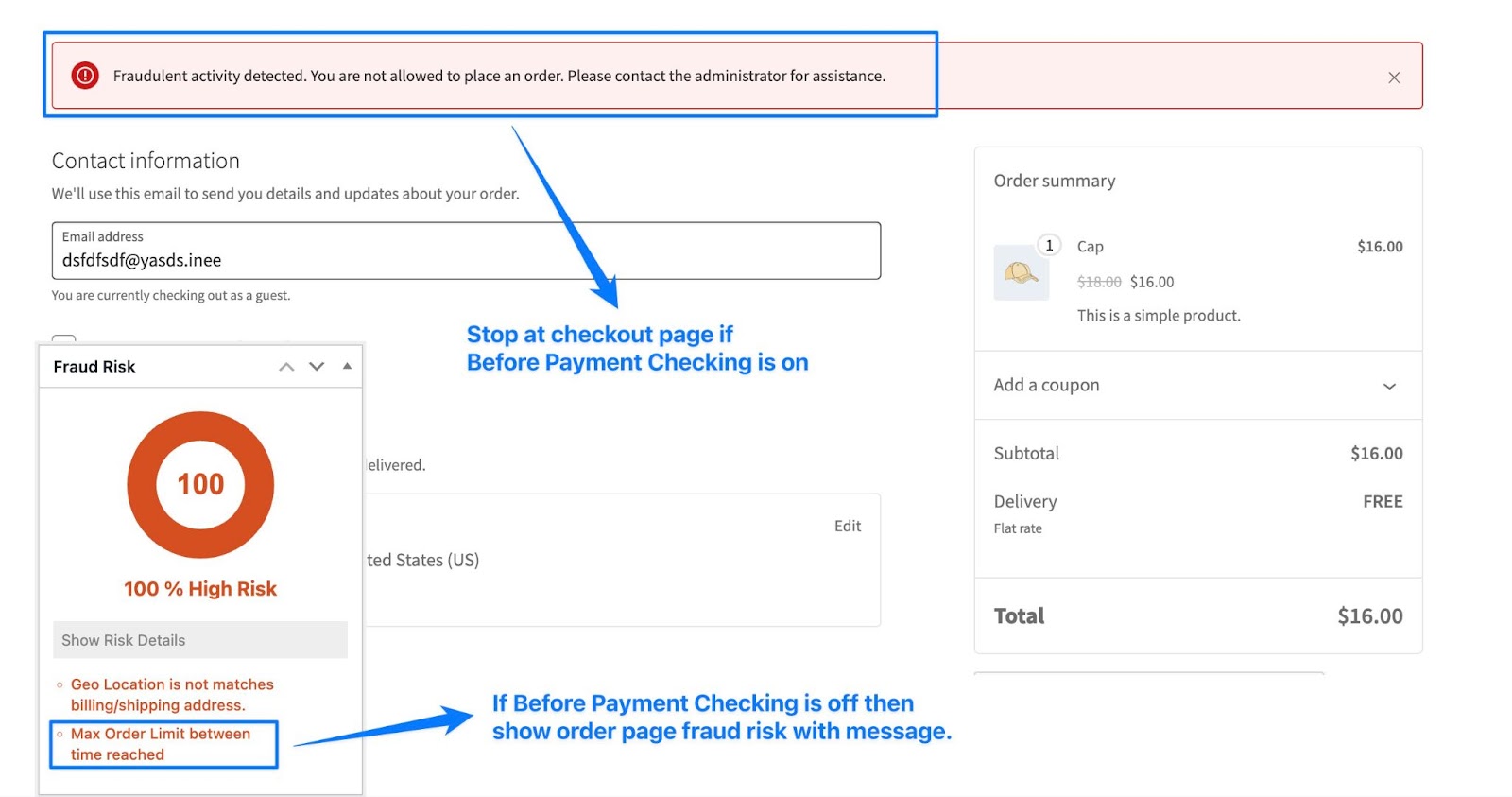 WooCommerce anti-fraud - Feature screenshot 6