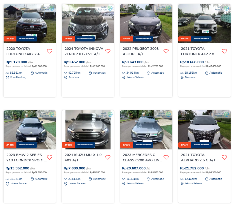 mobil bekas berkelas di setir kanan