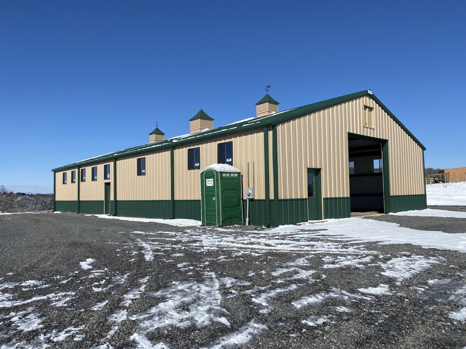 Horse stable prefab steel building built by Reich Construction LLC