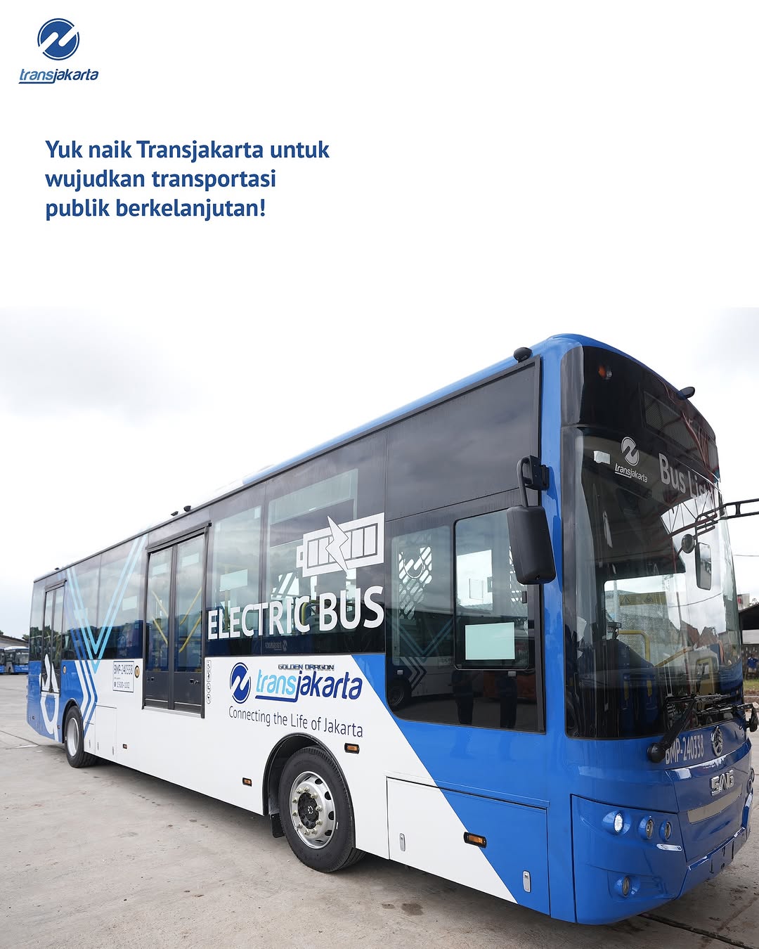 Electric Transjakarta buses with the BRT system. Source:&nbsp;@pt_transjakarta